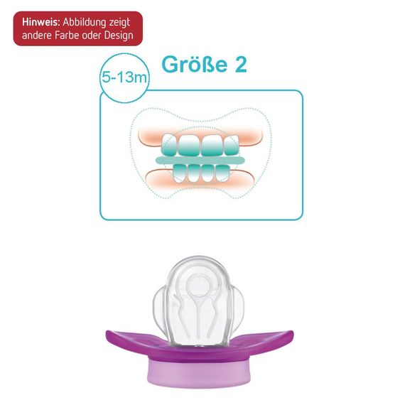Nip Schnuller 2er Pack Miss Denti - Silikon 5-13 M - Delfin - Blau