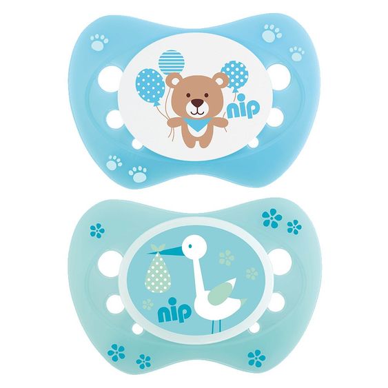 Nip Schnuller 2er Pack Newborn - Silikon 0-2 M - Blau