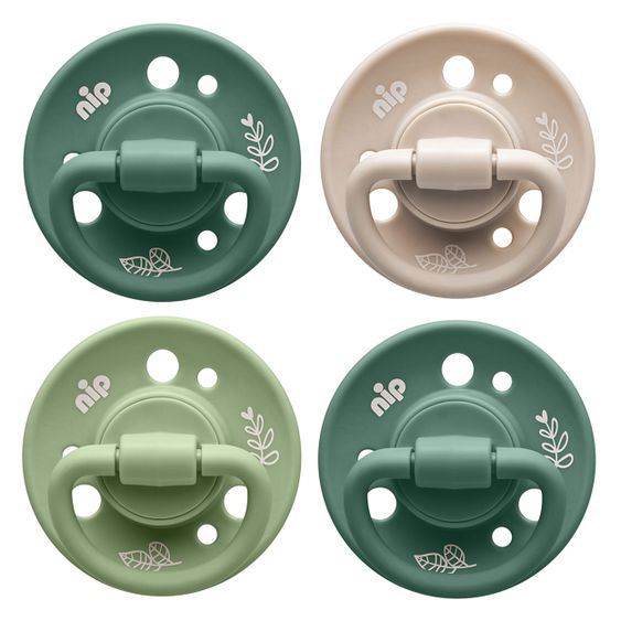 Nip Succhietto 4-pack Verde ciliegia - lattice da 6 m - prodotto con materie prime rinnovabili - verde / beige