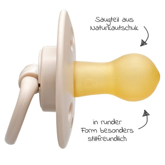 Nip Schnuller 4er Pack Cherry green - Latex ab 6 M - aus nachwachsenden Rohstoffen - Violett / Beige