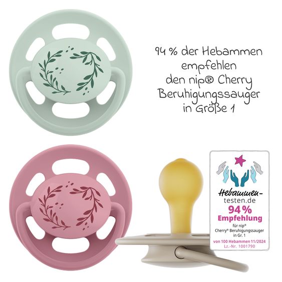 Nip Schnuller 4er Pack Cherry - Latex 0-6 M Girl