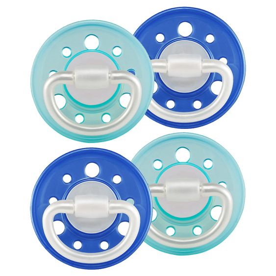 Nip Schnuller 4er Pack Cherry - Latex 0-6 M - Türkis Blau