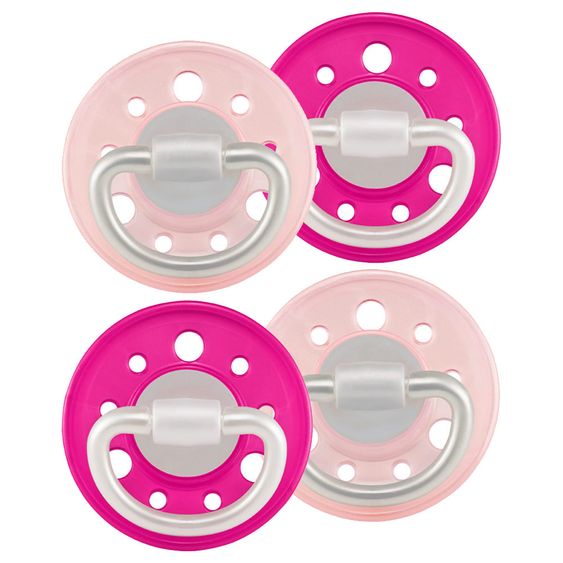 Nip Schnuller 4er Pack Cherry - Latex ab 6 M - Pink Rosa