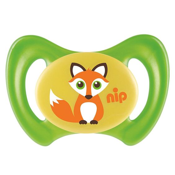 Nip Schnuller Miss Denti - Silikon 0-6 M - Fuchs - Grün