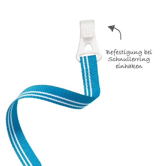 Nip Schnullerband mit Haken - Kreise Blau