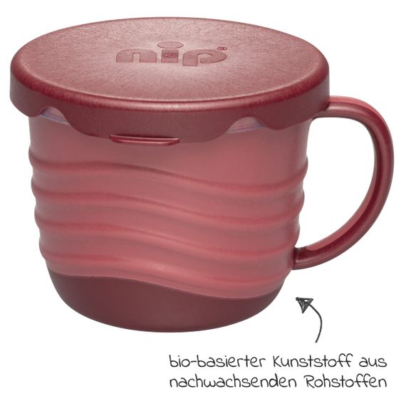 Nip Snackbox / Kindertasse 2in1 eat green - aus nachwachsenden Rohstoffen - Rot