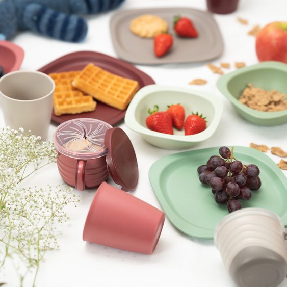 Nip Snackbox / Kindertasse 2in1 eat green - aus nachwachsenden Rohstoffen - Rot