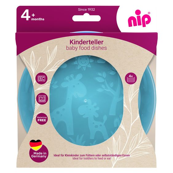Nip Teller 4er Pack - Giraffe