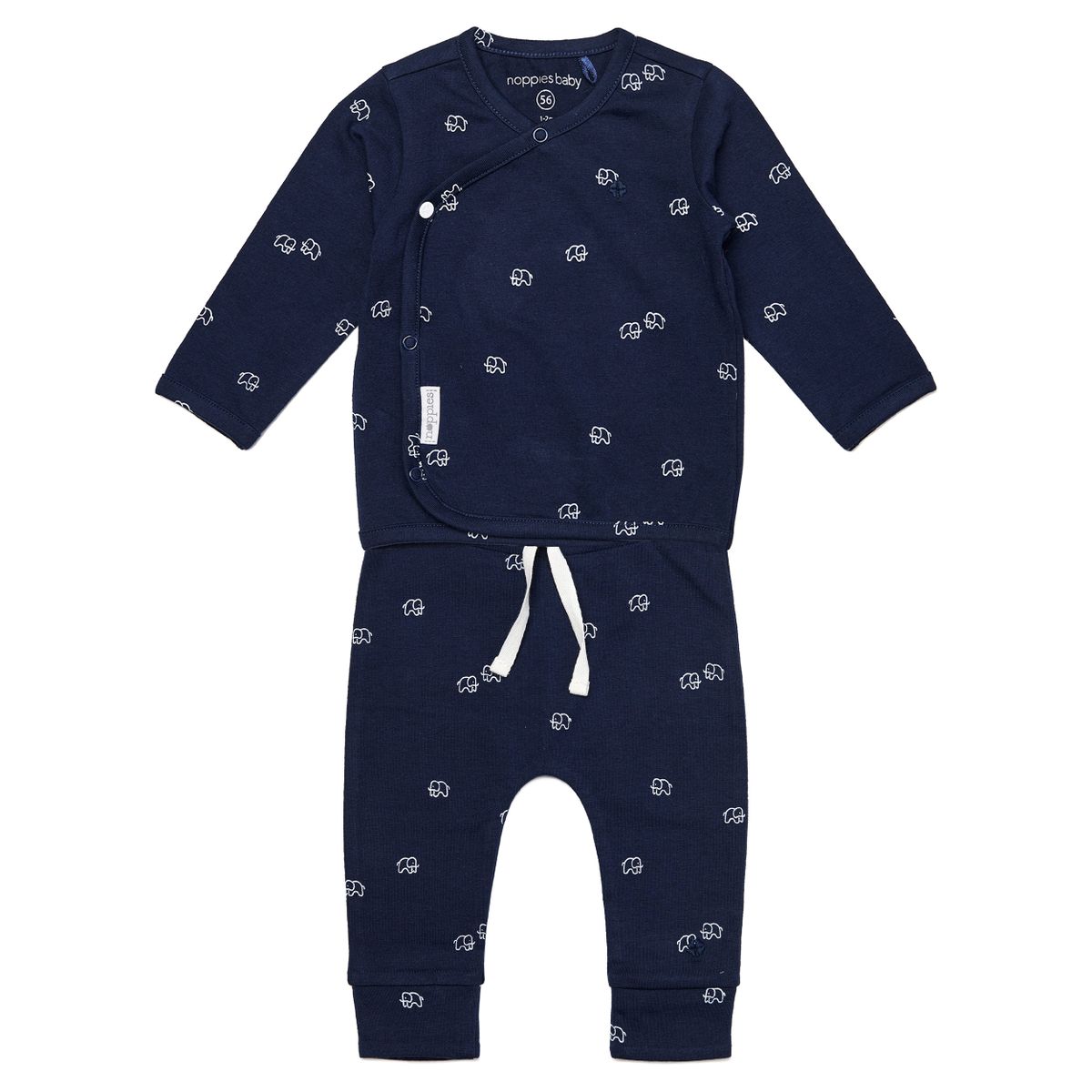 Noppies 2tlg. Set Wickelshirt & Hose Rahim - Elefanten Navy - Gr. 50