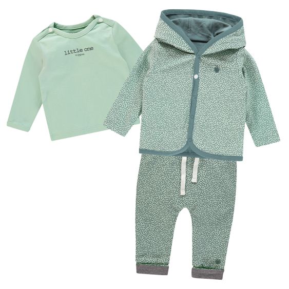 Noppies 3-tlg. Set inkl. Wendejacke, Langarmshirt & Hose - Grey Mint - Gr. 62