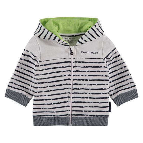 Noppies Kapuzenjacke Mexico - Streifen Schwarz Weiß - Gr. 62
