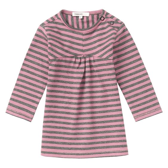 Noppies Kleid Langarm Glenview - Streifen Rosa Grau - Gr. 62