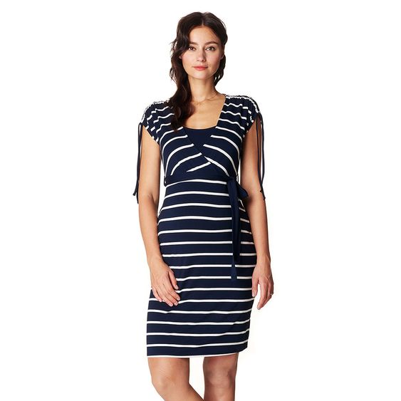 Noppies Kleid mit Stillfunktion Lotta - Streifen Dunkelblau - Gr. M