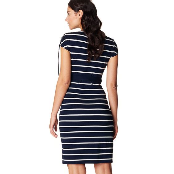 Noppies Kleid mit Stillfunktion Lotta - Streifen Dunkelblau - Gr. M