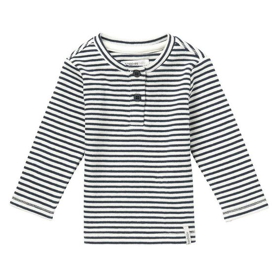 Noppies Langarmshirt Dishman - Ringel Dunkelblau - Gr. 50