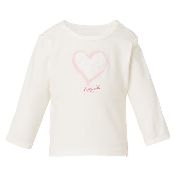 Noppies Langarmshirt Lyn - Herz - Weiß - Gr. 62