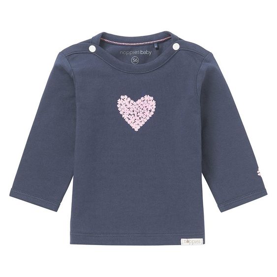 Noppies Langarmshirt Natick - Herz Navy - Gr. 50