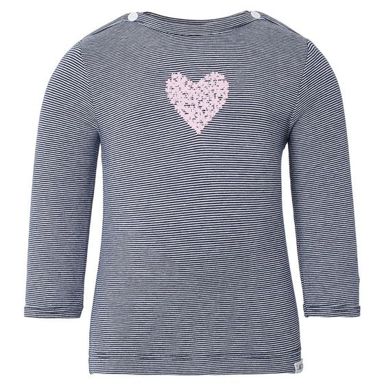 Noppies Langarmshirt Ringel Myla Gr. 56 - Navy Rosa