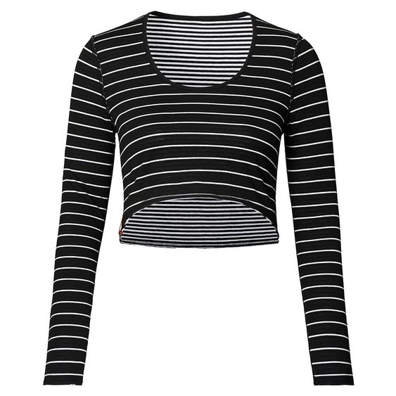 Noppies Langarmshirt zum Wenden Nova - Streifen Schwarz Weiß - Gr. S