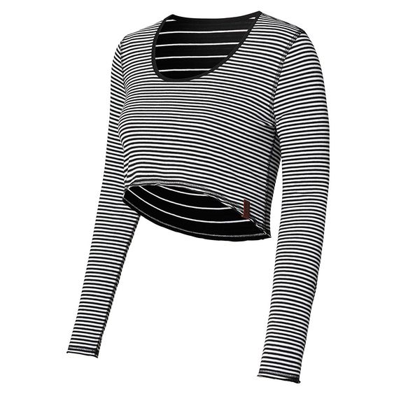 Noppies Langarmshirt zum Wenden Nova - Streifen Schwarz Weiß - Gr. S