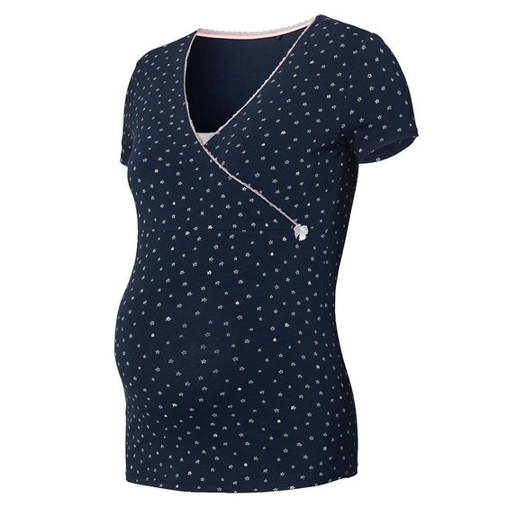 Noppies Lounge-Shirt mit Stillfunktion Iris - Sterne - Dunkelblau - Gr. S