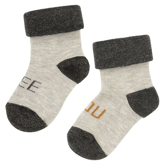 Noppies Socken 2er Pack - Iruna Grau - Gr. 0 - 3 Monate