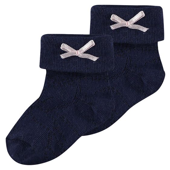Noppies Socken 2er Pack Letia - Rosa Dunkelblau - Gr. 0 - 3 Monate