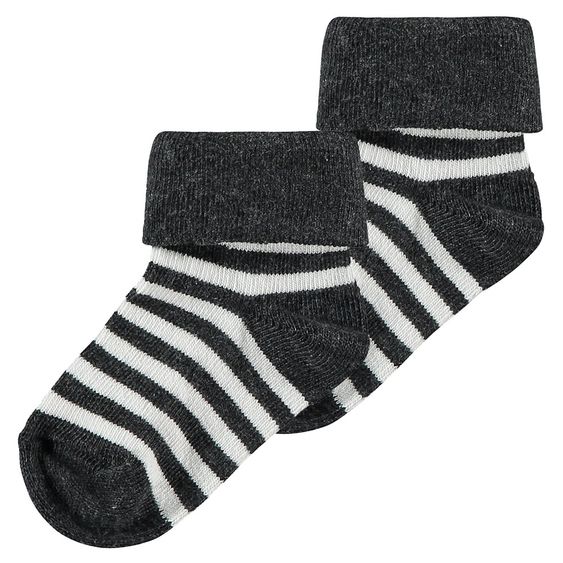 Noppies Socken 2er Pack - Lilburn Blau Weiß Dunkelgrau - Gr. 0 - 3 Monate