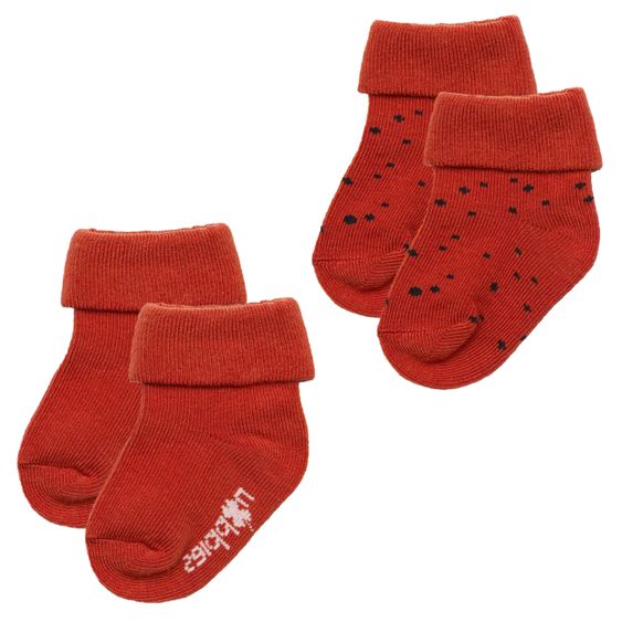 Noppies Socken 2er Pack Maxiem - Dot Rot - Gr. 0 - 3 Monate