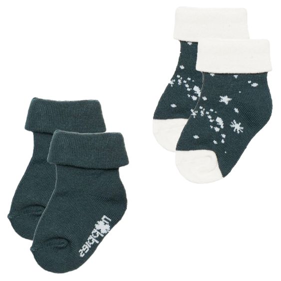Noppies Socken 2er Pack Milo - Dunkelgrün - Gr. 0 - 3 Monate