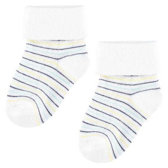 Noppies Socken 2er Pack Rockledge Streifen - Dunkelblau Weiß - Gr. 3 - 6 Monate
