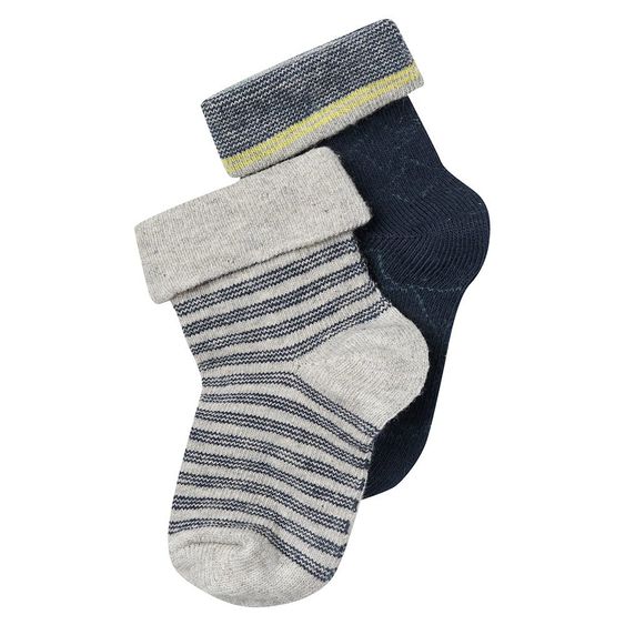 Noppies Socken 2er Pack Ty - Ringel Marine - Gr. 0 - 3 Monate
