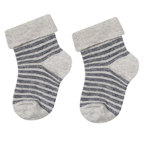 Noppies Socken 2er Pack Ty - Ringel Marine - Gr. 0 - 3 Monate