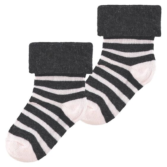 Noppies Socken 2er Pack Wellesley - Rosa Schwarz - Gr. 0 - 3 Monate
