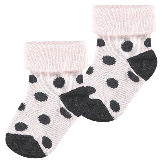 Noppies Socken 2er Pack Wellesley - Rosa Schwarz - Gr. 0 - 3 Monate