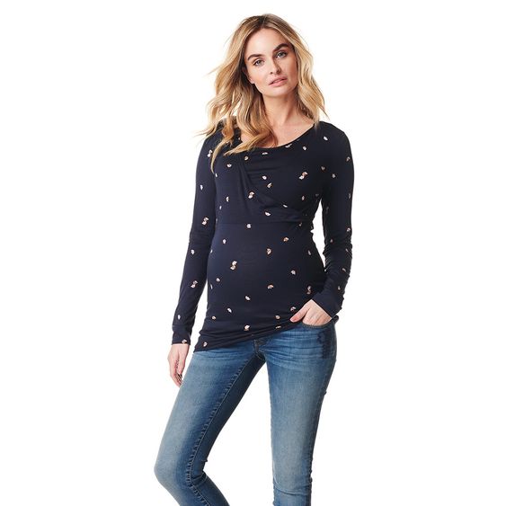 Noppies Still-Shirt Langarm Kreta - Dunkelblau - Gr. S