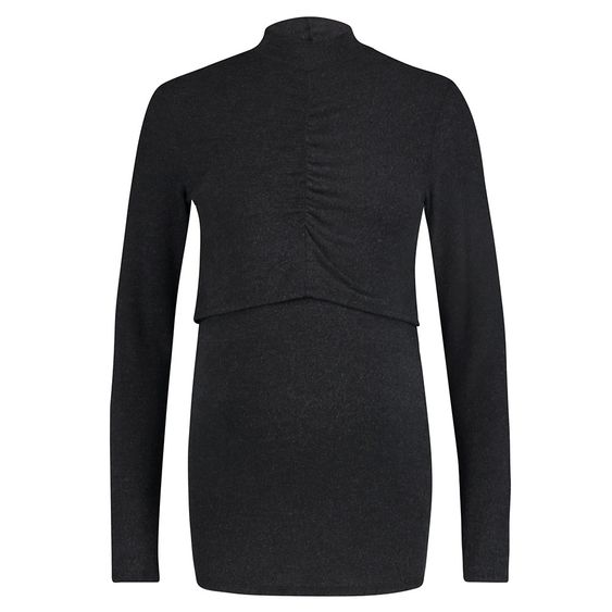 Noppies Still-Shirt Langarm Melody - Anthrazit Melange - Gr. S