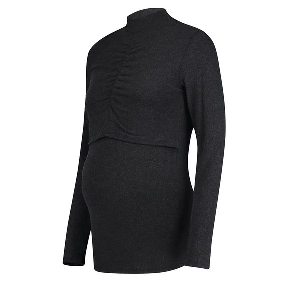 Noppies Still-Shirt Langarm Melody - Anthrazit Melange - Gr. S
