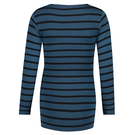 Noppies Still-Shirt Langarm Moon - Streifen Blau Schwarz - Gr. S