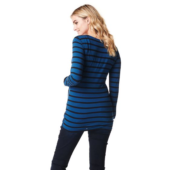 Noppies Still-Shirt Langarm Moon - Streifen Blau Schwarz - Gr. S