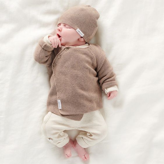 Noppies Strick-Langarmshirt Pino - Taupe Melange - Gr. 74