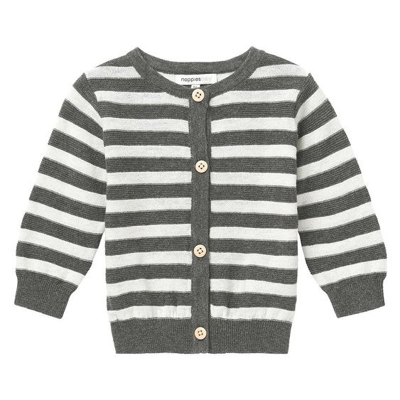Noppies Strickjacke Daone - Ringel Grau Melange - Gr. 62