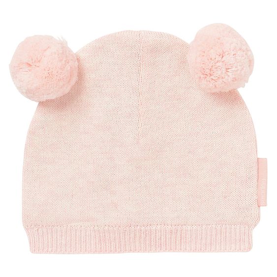 Noppies Strickmütze mit zwei Bommel Iselin - Rosa - Gr. 0M-3M