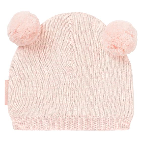 Noppies Strickmütze mit zwei Bommel Iselin - Rosa - Gr. 0M-3M