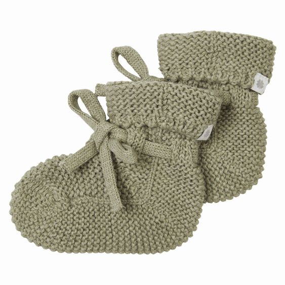Noppies Organic Cotton Knitted Slipper Nelson - Light Green - Size One