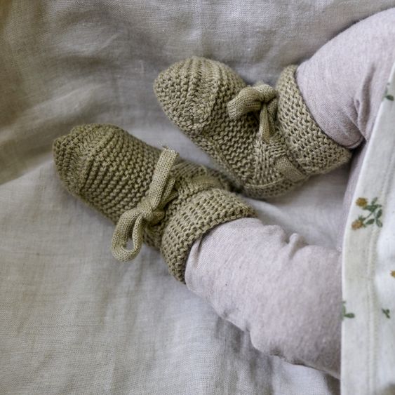 Noppies Organic Cotton Knitted Slipper Nelson - Light Green - Size One