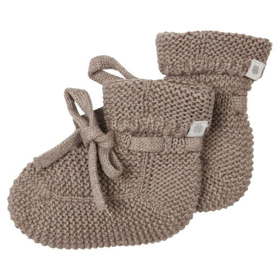 Noppies Organic Cotton Knitted Slipper Nelson - Taupe Melange - Gr. One Size