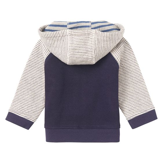 Noppies Sweat-Jacke mit Kapuze Gunbarrel - Streifen Dunkelblau - Gr. 62