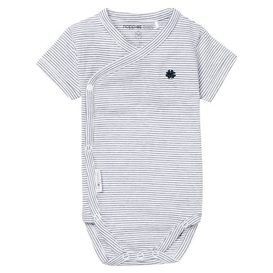 Noppies Wickelbody Kurzarm - Ringel Navy - Gr. 56
