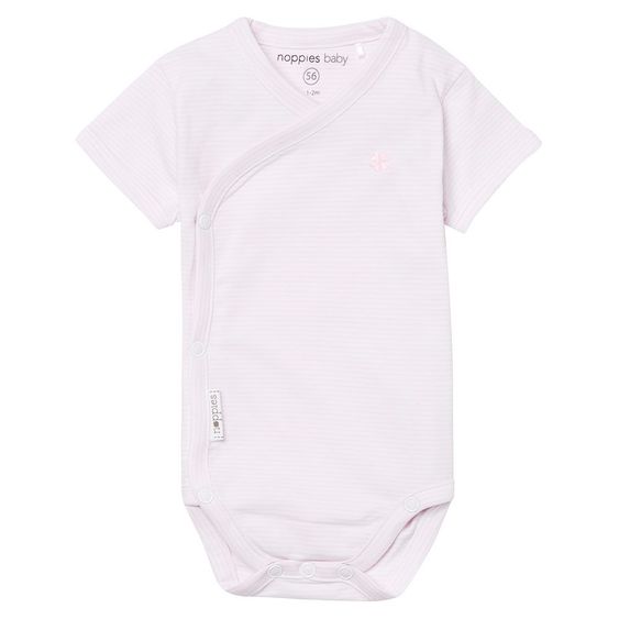 Noppies Wickelbody Kurzarm - Ringel Rosa - Gr. 56